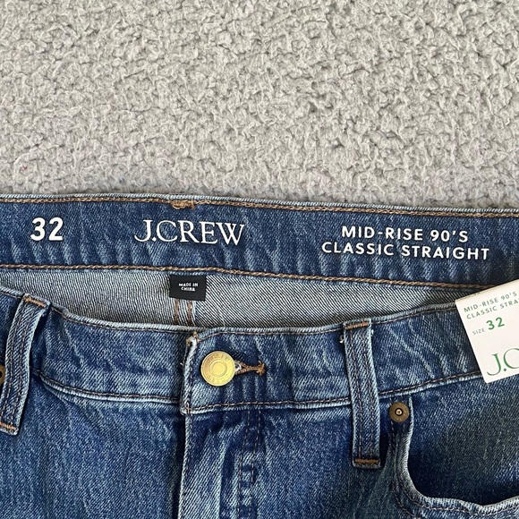 J. Crew Mid-rise '90s classic straight-fit jean in Birchwood wash Blue Sz 32 - Picture 10 of 12